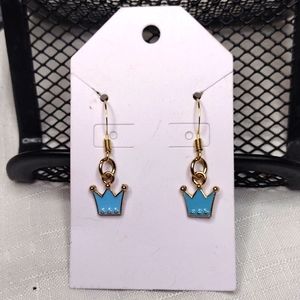 Blue Crown Earrings